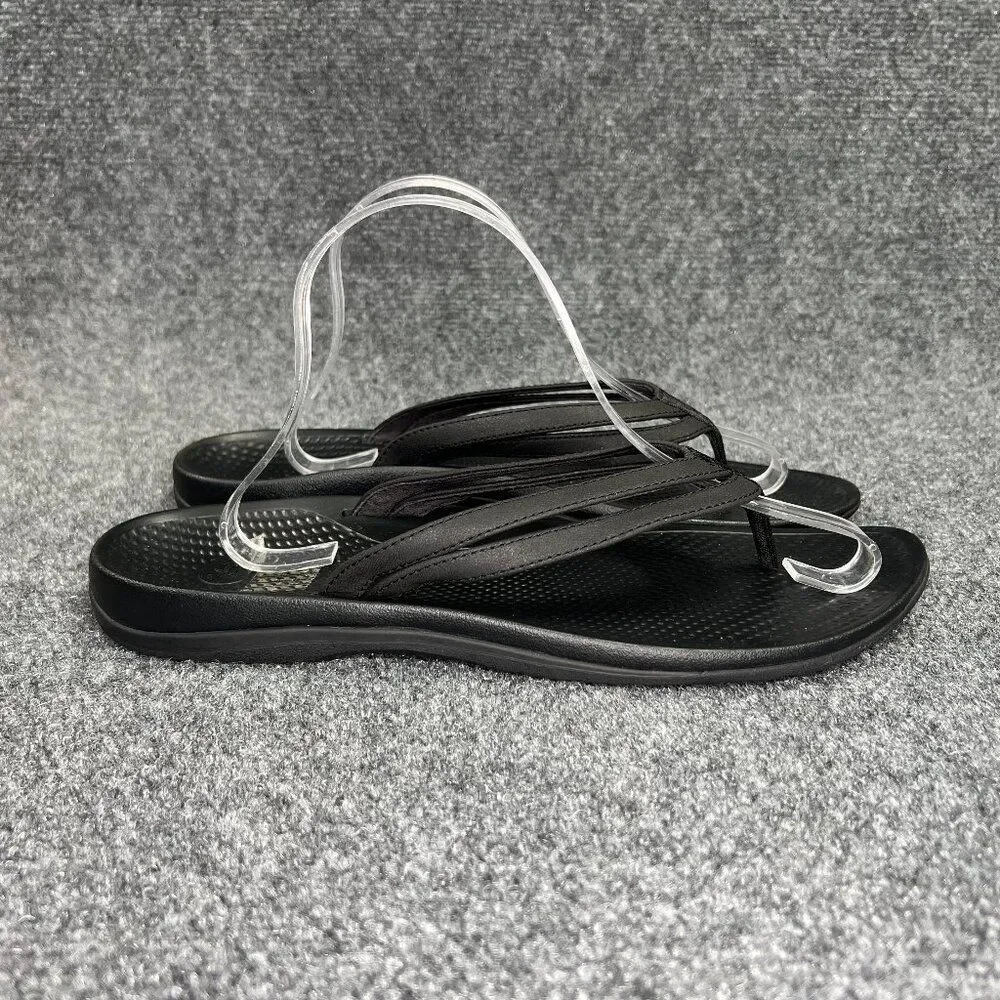 Superfeet Sandals Women's 11 Black Athletic Comfort Plantar Fasciitis Flip Flops